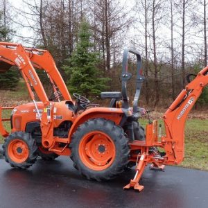 2012 Kubota L3800DT Tractor with LA524 Front Loader, BH 77 Backhoe w Thumb