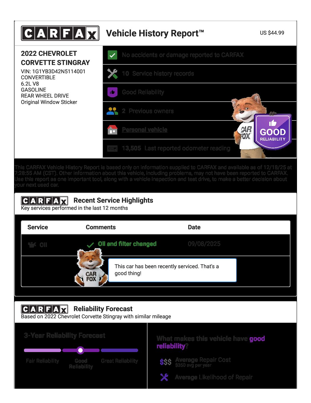 2022 Chevrolet Corvette Stingray Z51 Convertible